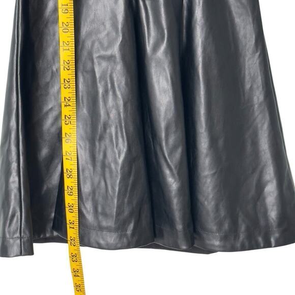 Lulu's Black Vegan Leather Puff Sleeve Fit and Flare Mini Dress (XS) - Picture 11 of 15